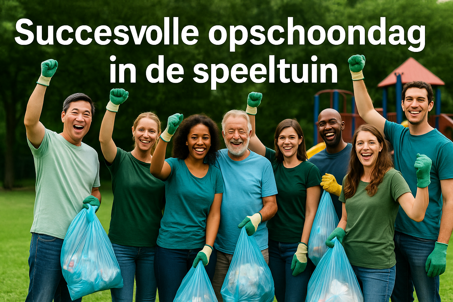 Succesvolle opschoondag in de speeltuin